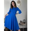 Šaty elegantní s páskem dlouhý rukáv dámské (S/M/L ONE SIZE) ITALSKÁ MÓDA IM424802 (Velikost S/M/L, Barva Černá)