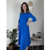 Šaty elegantní s páskem dlouhý rukáv dámské (S/M/L ONE SIZE) ITALSKÁ MÓDA IM424802 (Velikost S/M/L, Barva Černá)