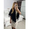 Šála kašmírová dámská (one size 110x110cm) CASHMERE DELFIN DEL23CHZ-104/DU (Velikost ONE SIZE, Barva Černá)