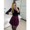 Sukně s kraťasy krátká dámská (S-XL) ITALSKÁ MÓDA IMWAA242462-1/DU (Velikost L, Barva vínová)