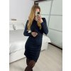 Šaty žebrované dlouhý rukáv dámská (S/M ONE SIZE) ITALSKÁ MÓDA IMM24M20726/DU
