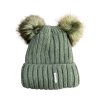 Čepice zimní  dvě bambule dámská (ONE SIZE) WROBI POLSKÁ VÝROBA PV922031/DR (Velikost ONE SIZE, Barva béžová)
