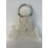 Souprava čepice a nákrčník zimní dámská (ONE SIZE) POLSKÁ VÝROBA  VELIO PVF243994/DR (Velikost ONE SIZE, Barva béžová)