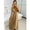 Šaty dlouhé elegantní společenské třpytivé bez rukávu dámské (S/M ONE SIZE) ITALSKÁ MÓDA IM424860/DU (Velikost S/M, Barva béžová)