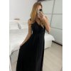 Šaty dlouhé elegantní společenské třpytivé bez rukávu dámské (S/M ONE SIZE) ITALSKÁ MÓDA IM424860/DU (Velikost S/M, Barva béžová)