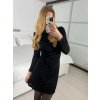 Šaty elegantní dlouhý rukáv dámské (S/M/L ONE SIZE) ITALSKÁ MÓDA IMM2411520/DU (Velikost S/M/L, Barva Černá)