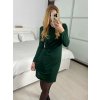 Šaty elegantní dlouhý rukáv dámské (S/M/L ONE SIZE) ITALSKÁ MÓDA IMM2411520/DU (Velikost S/M/L, Barva Černá)
