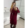 Šaty elegantní dlouhý rukáv dámské (S/M/L ONE SIZE) ITALSKÁ MÓDA IMM2411520/DU (Velikost S/M/L, Barva Černá)