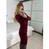 Šaty elegantní dlouhý rukáv dámské (S/M/L ONE SIZE) ITALSKÁ MÓDA IMM2411520/DU (Velikost S/M/L, Barva Černá)