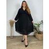 Šaty elegantní šifonové skládané dlouhý rukáv dámské nadrozměr (48/50/52 ONE SIZE) ITALSKÁ MÓDA IMWHA241445