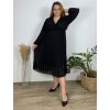 Šaty elegantní šifonové skládané dlouhý rukáv dámské nadrozměr (48/50/52 ONE SIZE) ITALSKÁ MÓDA IMWHA241445