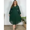 Šaty elegantní šifonové skládané dlouhý rukáv dámské nadrozměr (48/50/52 ONE SIZE) ITALSKÁ MÓDA IMWHA241445