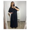 Šaty dlouhé elegantní společenské krátký rukáv dámské nadrozměr (2XL/3XL ONE SIZE) ITALSKá MóDA IM423ISABELA