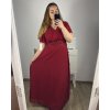 Šaty dlouhé elegantní společenské krátký rukáv dámské nadrozměr (L/XL/2XL ONE SIZE) ITALSKá MóDA IM423BRENDA