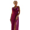 299-19 CHIARA elegantní dlouhé maxi šaty na ramínka - fuchsiové se třpytkami