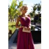 299-19 CHIARA elegantní dlouhé maxi šaty na ramínka - fuchsiové se třpytkami