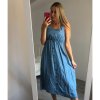 Šaty na ramínka riflové dlouhé letní dámské (S/M ONE SIZE) ITALSKÁ MÓDA IM721175/DR (Velikost S/M/L, Barva světle modrá)