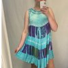 Šaty letní bez rukávu nadrozměr dámské (2XL/ 4XL ONE SIZE) INDICKÁ MóDA MA821017/DR (Velikost 3XL/4XL, Barva tyrkysová)