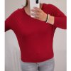 Tričko dlouhý rukáv dámské (L/XL ONE SIZE) ITALSKá MóDA IM321PELLE/DR (Velikost S/M/L, Barva vínová)
