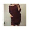 Šaty klasik dlouhý rukáv dámské (XL/XXL ONE SIZE) ITALSKá MóDA IMM21410/DR