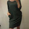 Šaty klasik dlouhý rukáv dámské (XL/XXL ONE SIZE) ITALSKá MóDA IMM21410/DR