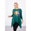Tunika dlouhý rukáv dámská nadrozměrná (2XL/3XL ONE SIZE) ITALSKÁ MÓDA KSI-9006/DR (Velikost 2XL/3XL, Barva červená)
