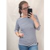 Tričko s 3/4 rukávom prúžok dámske (L/XL one size) ITALSKÁ MÓDA IM522PRUHY/DR (Velikost S/M/L, Barva bílá)