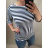 Tričko s 3/4 rukávom prúžok dámske (L/XL one size) ITALSKÁ MÓDA IM522PRUHY/DR (Velikost S/M/L, Barva bílá)