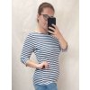 Tričko s 3/4 rukávom prúžok dámske (L/XL one size) ITALSKÁ MÓDA IM522PRUHY/DR (Velikost S/M/L, Barva bílá)