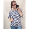 Tričko s 3/4 rukávom prúžok dámske (L/XL one size) ITALSKÁ MÓDA IM522PRUHY/DR (Velikost S/M/L, Barva bílá)