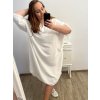 Šaty 3/4 dlouhý rukáv dámské (2XL/3XL/4XL ONE SIZE) ITALSKá MóDA IM423MARINA/DU (Velikost 3XL/4XL, Barva bílá)