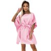 287-30 SOFIA Motýlí šaty - pastelově růžové (Velikost S/M/L)
