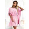 287-30 SOFIA Motýlí šaty - pastelově růžové (Velikost S/M/L)