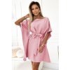 287-32 SOFIA Motýlí šaty - špinavě růžové (Velikost S/M/L)