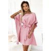 287-32 SOFIA Motýlí šaty - špinavě růžové (Velikost S/M/L)