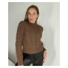 Svetr se stojáčkem dlouhý rukáv dámský (S/M ONE SIZE) ITALSKÁ MÓDA IMWA258655/DR (Velikost S/M, Barva hnědá)