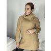 Svetr/Šaty krátké pletené s rolákem dlouhý rukáv dámské (S/M/L ONE SIZE) ITALSKÁ MÓDA IMPLI248123/DR