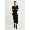 Šaty dlouhé úpletové dlouhý rukáv dámské (S/M ONE SIZE) POLSKÁ MÓDA IMLAZ24PL6089/DUR