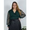 Body dlouhý rukáv dámské nadrozměr (48/50/52 ONE SIZE) ITALSKÁ MÓDA IMWT24BELLA/DR (Velikost 50/52, Barva tmavě smaragdová)