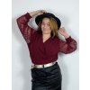 Body dlouhý rukáv dámské nadrozměr (48/50/52 ONE SIZE) ITALSKÁ MÓDA IMWT24BELLA/DR (Velikost 50/52, Barva tmavě smaragdová)
