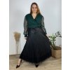 Body dlouhý rukáv dámské nadrozměr (48/50/52 ONE SIZE) ITALSKÁ MÓDA IMWT24BELLA/DR (Velikost 50/52, Barva tmavě smaragdová)