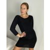 Šaty společenské třpytivé dlouhý rukáv dámské (S/M/L ONE SIZE) ITALSKá MóDA IMC24STAR/DR