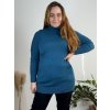 Svetr teplý s rolákem a kapsami dlouhý rukáv dámský nadrozměr (50/52/54 ONE SIZE) ITALSKÁ MODA IM724338/DR
