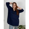 Tunika oversize se zipem 3/4 rukáv dámské nadrozměr (54/56/58 ONE SIZE) ITALSKÁ MÓDA IM424512/DUR