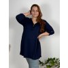 Tunika oversize se zipem 3/4 rukáv dámské nadrozměr (54/56/58 ONE SIZE) ITALSKÁ MÓDA IM424512/DUR