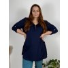 Tunika oversize se zipem 3/4 rukáv dámské nadrozměr (54/56/58 ONE SIZE) ITALSKÁ MÓDA IM424512/DUR
