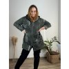 Mikina slabá na zip s kapucí dlouhý rukáv dámská nadrozměr (54/56/58) ONE SIZE) ITALSKÁ MÓDA IMB24VERONA/DU