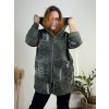 Mikina slabá na zip s kapucí dlouhý rukáv dámská nadrozměr (54/56/58) ONE SIZE) ITALSKÁ MÓDA IMB24VERONA/DU