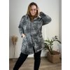 Mikina slabá na zip s kapucí dlouhý rukáv dámská nadrozměr (54/56/58) ONE SIZE) ITALSKÁ MÓDA IMB24VERONA/DU
