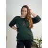 Svetr pletený s přívěškem dlouhý rukáv dámský nadrozměr (52/54/56 ONE SIZE) ITALSKÁ MÓDA IM423590/DU